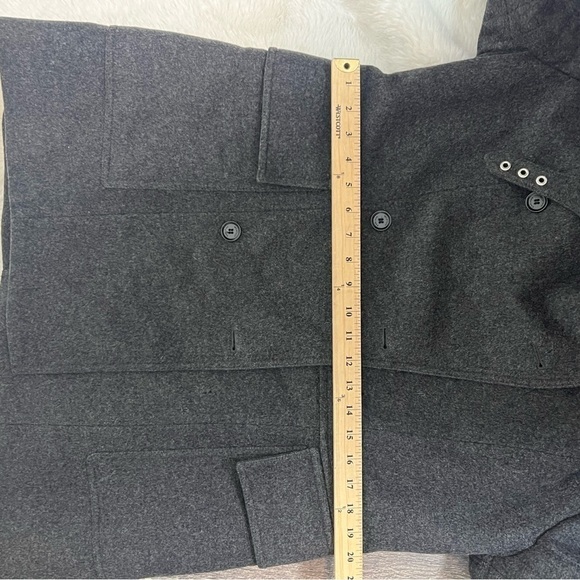 Belstaff Fayer Cashmere Blend Double Breasted Convertible Peacoat Coat 48 Gray - Picture 7 of 16